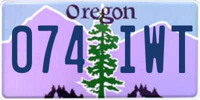 OR license plate 074IWT
