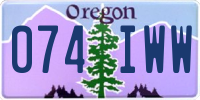 OR license plate 074IWW