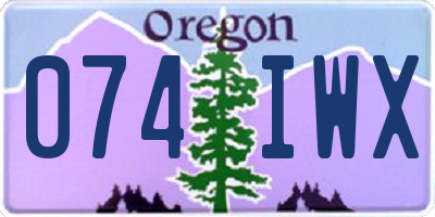 OR license plate 074IWX