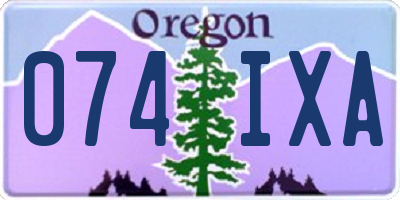 OR license plate 074IXA