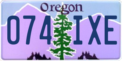 OR license plate 074IXE