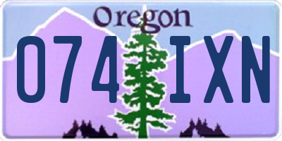OR license plate 074IXN