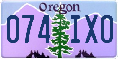 OR license plate 074IXO