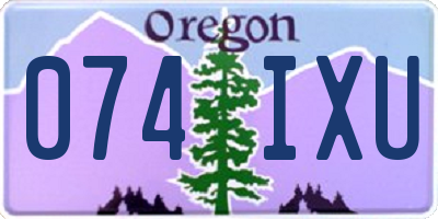 OR license plate 074IXU