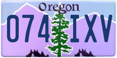 OR license plate 074IXV