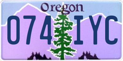 OR license plate 074IYC