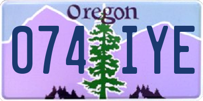 OR license plate 074IYE