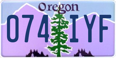 OR license plate 074IYF