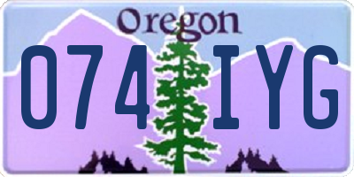 OR license plate 074IYG