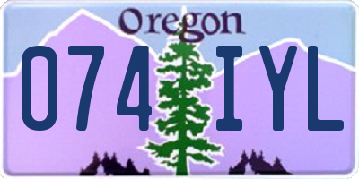 OR license plate 074IYL
