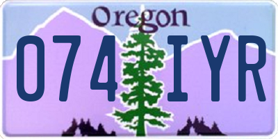 OR license plate 074IYR