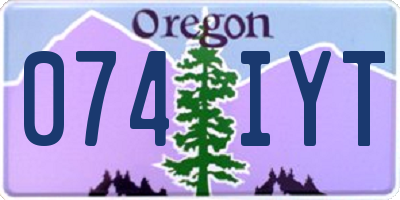 OR license plate 074IYT