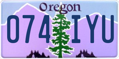 OR license plate 074IYU
