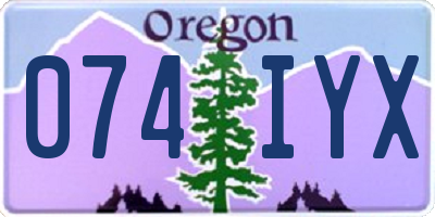 OR license plate 074IYX