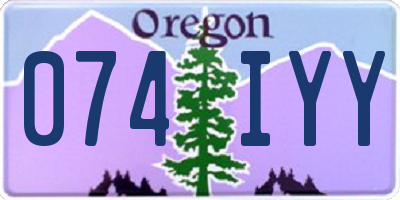 OR license plate 074IYY