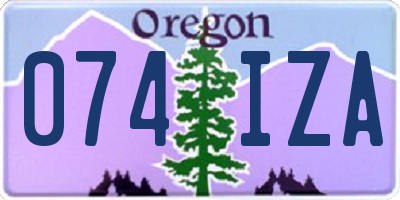 OR license plate 074IZA