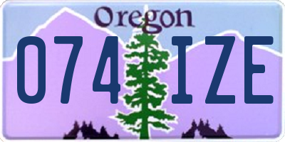 OR license plate 074IZE