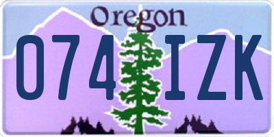 OR license plate 074IZK