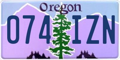OR license plate 074IZN