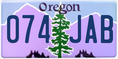 OR license plate 074JAB