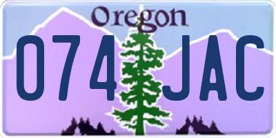 OR license plate 074JAC