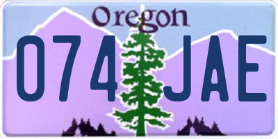 OR license plate 074JAE