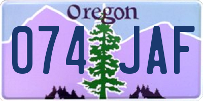 OR license plate 074JAF