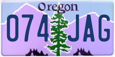 OR license plate 074JAG