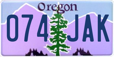 OR license plate 074JAK