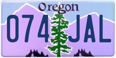 OR license plate 074JAL