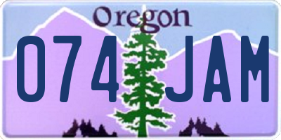 OR license plate 074JAM