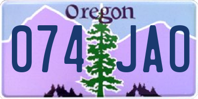 OR license plate 074JAO