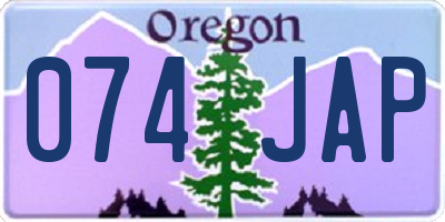 OR license plate 074JAP