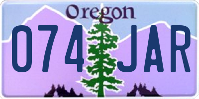 OR license plate 074JAR