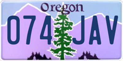 OR license plate 074JAV