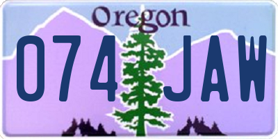 OR license plate 074JAW