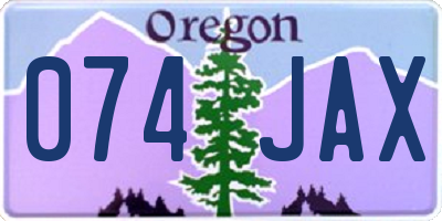 OR license plate 074JAX