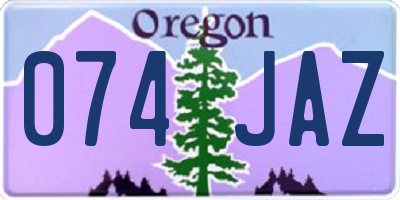 OR license plate 074JAZ