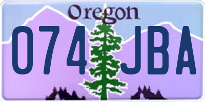 OR license plate 074JBA