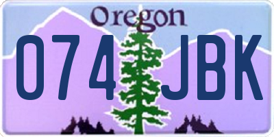 OR license plate 074JBK