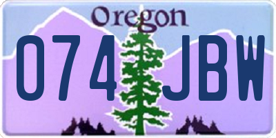 OR license plate 074JBW