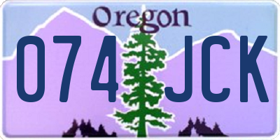 OR license plate 074JCK