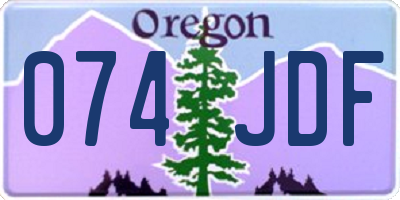 OR license plate 074JDF