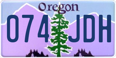 OR license plate 074JDH