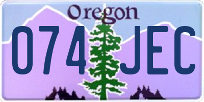 OR license plate 074JEC