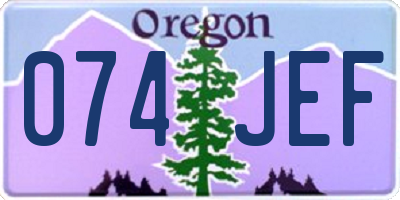 OR license plate 074JEF