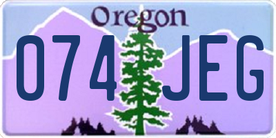 OR license plate 074JEG