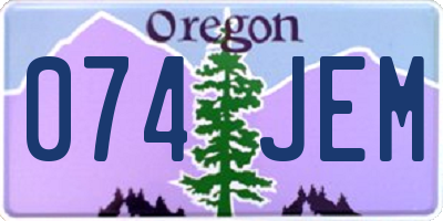 OR license plate 074JEM