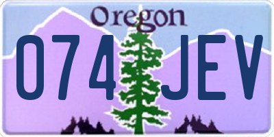 OR license plate 074JEV