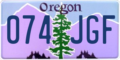 OR license plate 074JGF